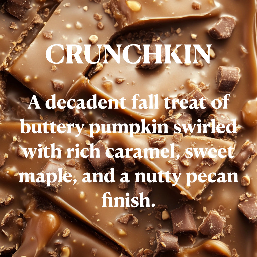 CRUNCHKIN
A decadent fall treat of buttery pumpkin swirled with rich caramel, sweet maple, and a nutty pecan finish.