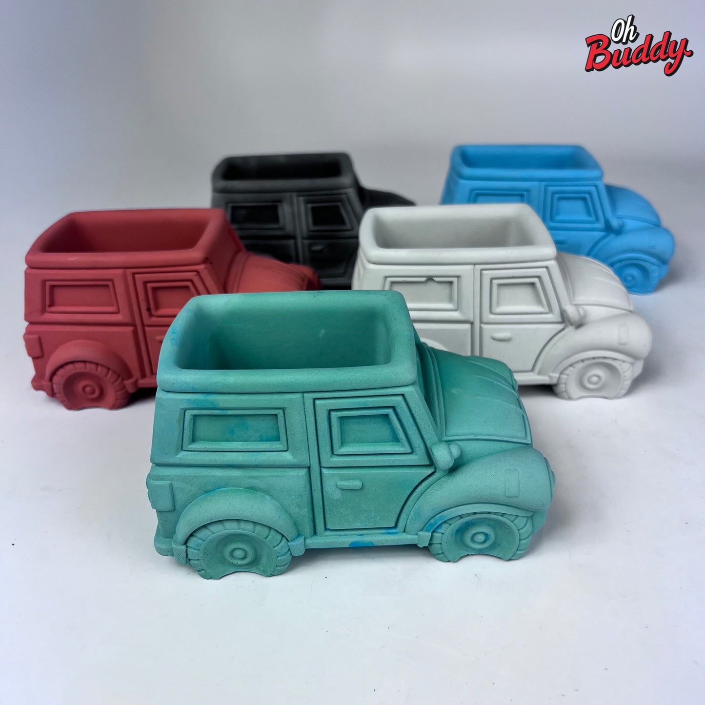 Vintage Vehicle Cement Pot Planter - Choose Your Color