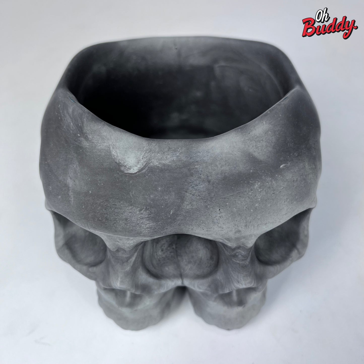 Large Double Skull Cement Pot Planter - Choose Your Color