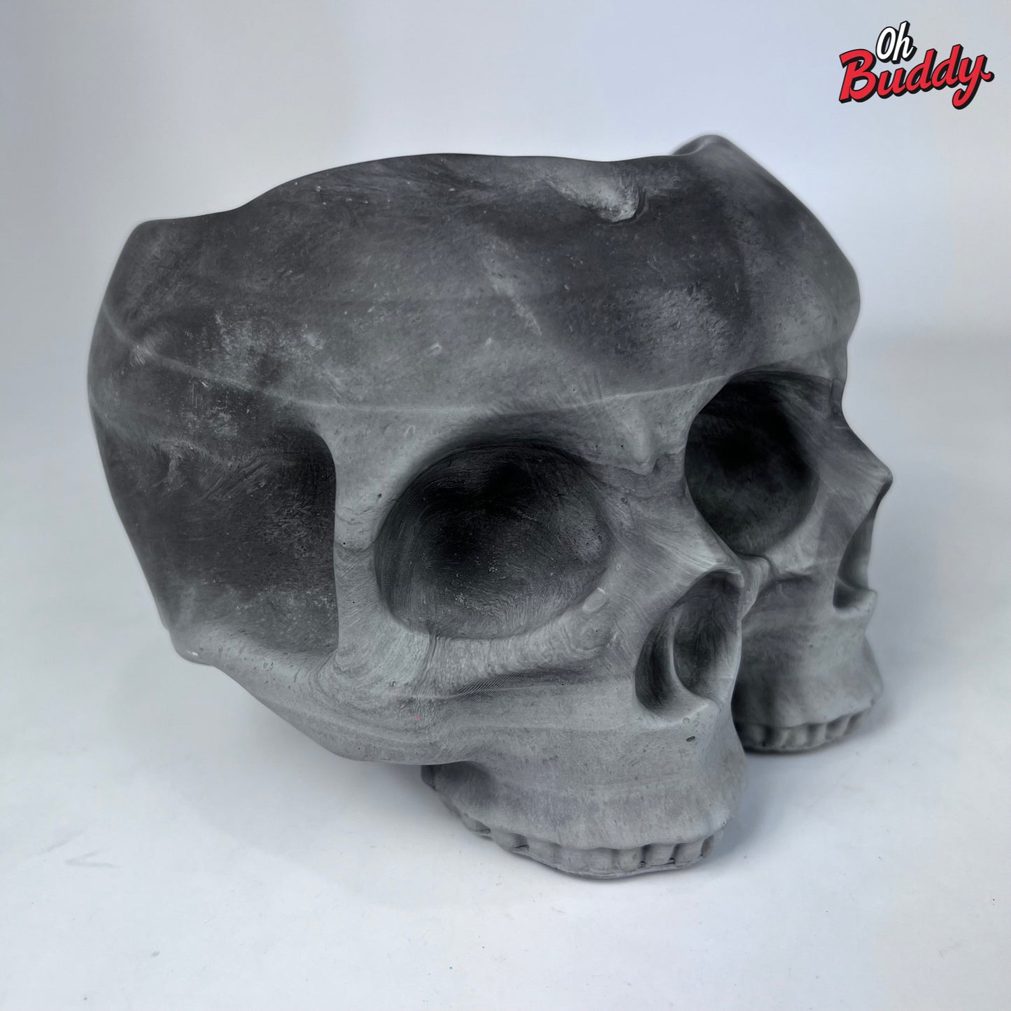 Large Double Skull Cement Pot Planter - Choose Your Color