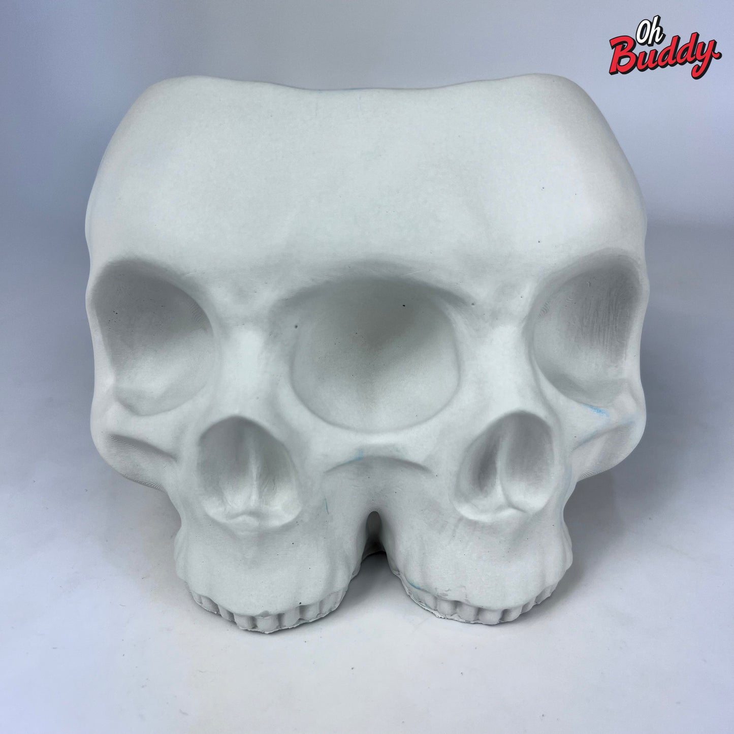 Large Double Skull Cement Pot Planter - Choose Your Color