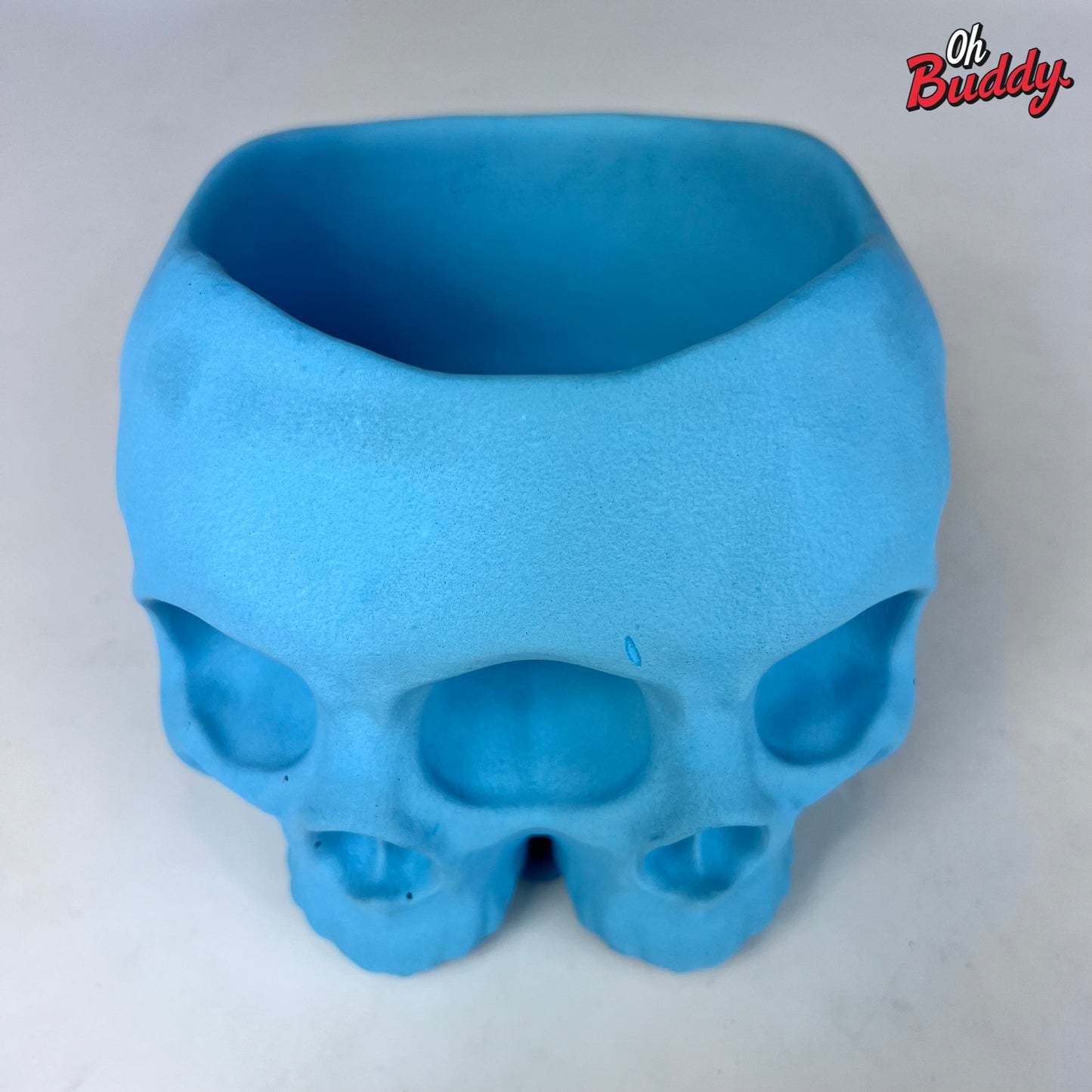 Large Double Skull Cement Pot Planter - Choose Your Color