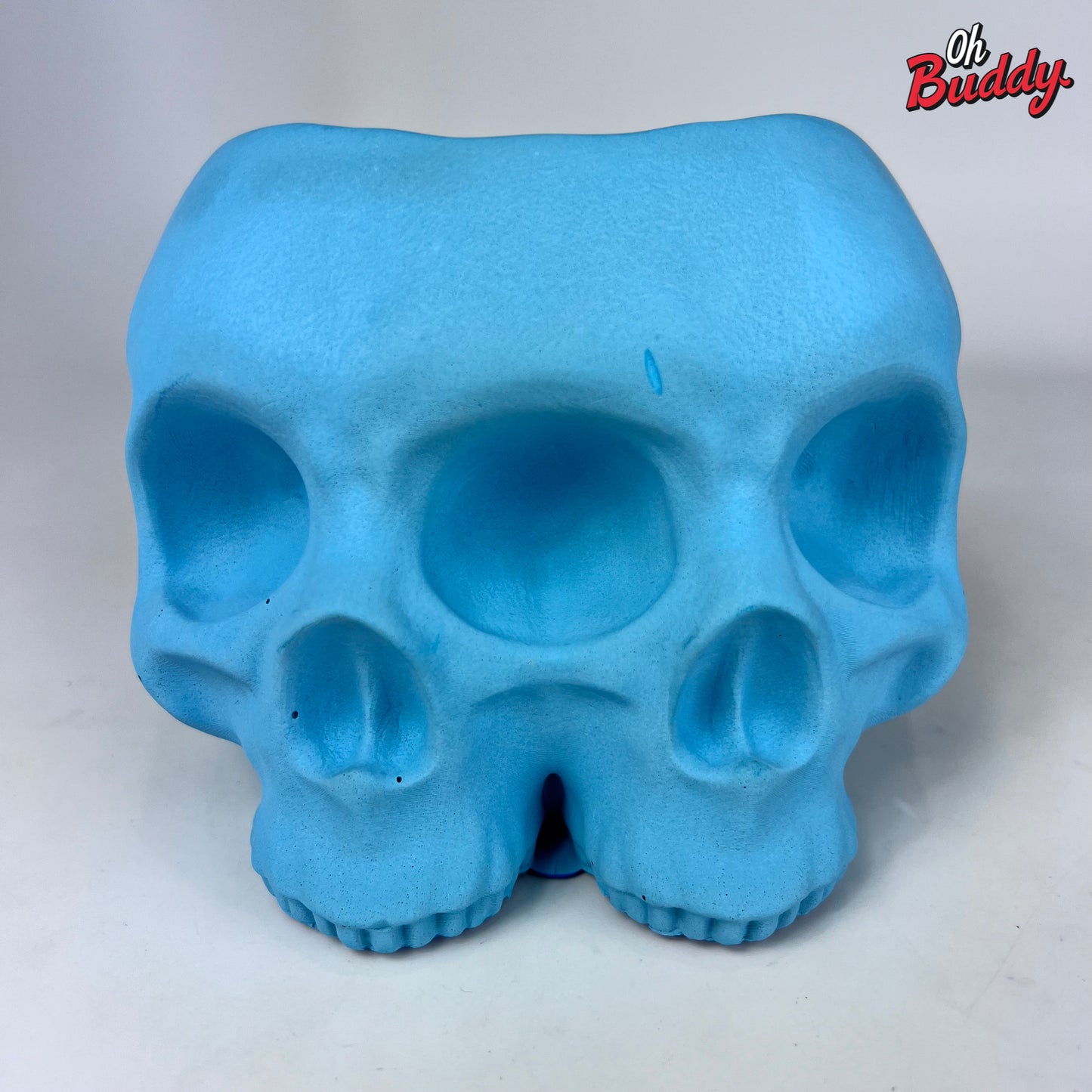 Large Double Skull Cement Pot Planter - Choose Your Color