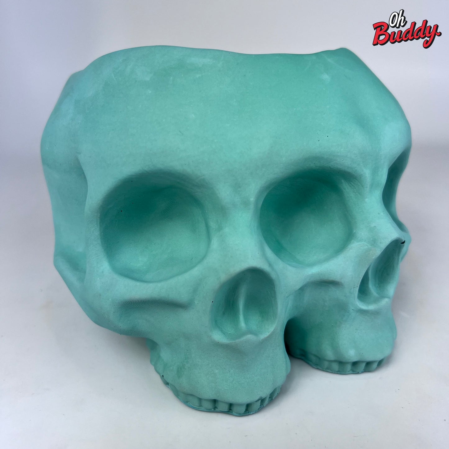 Large Double Skull Cement Pot Planter - Choose Your Color