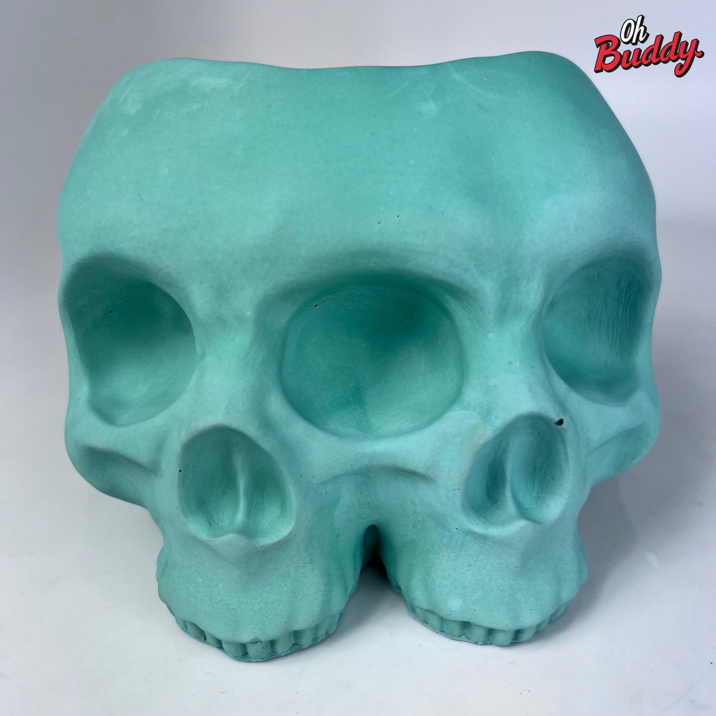 Large Double Skull Cement Pot Planter - Choose Your Color