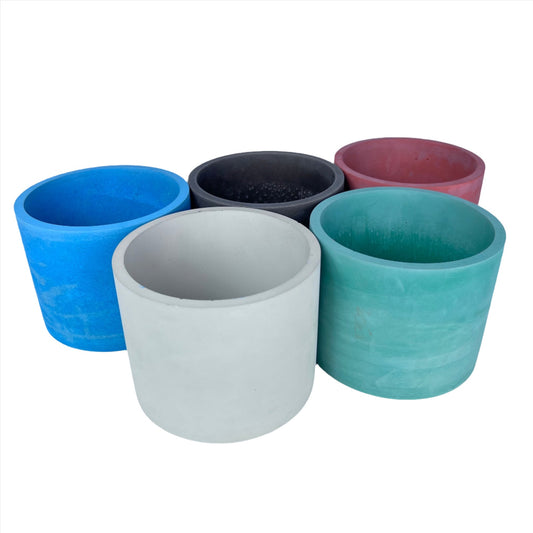 Large Round Cement Pot Planter - Choose Your Color