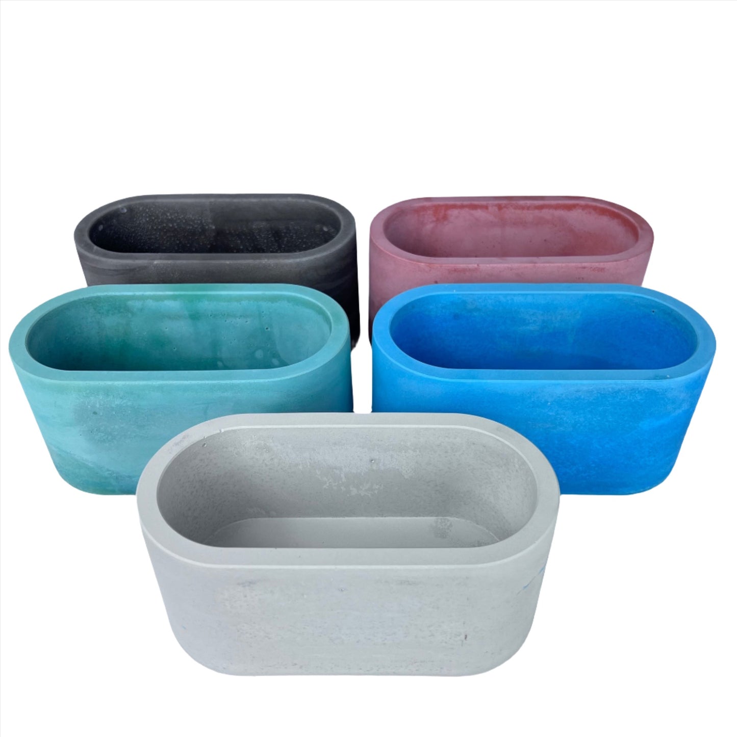 Oval concrete planter, concrete planter, outdoor/indoor planter, cactus planter, succulent planter, concrete pot, container by OhBuddy