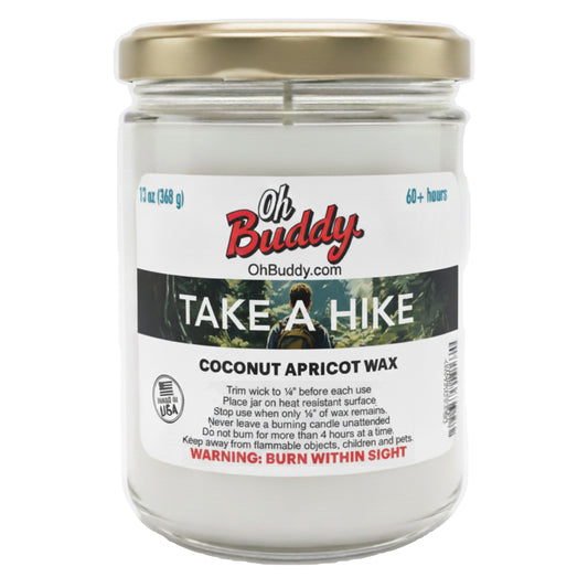 Take A Hike Glass Candle